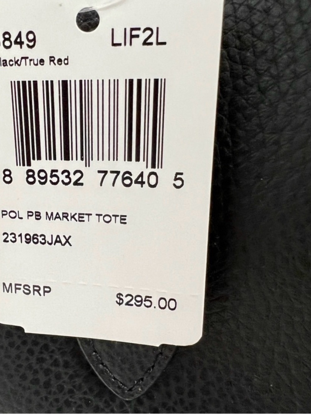 Coach NWT Market Tote $295 black w red - Picture 8 of 9